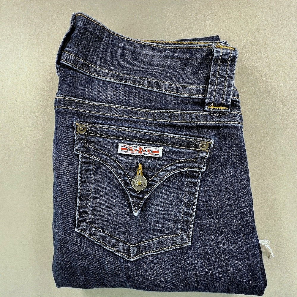 Hudson Jeans Bootcut Womens 31 Blue Excellent Raw Hem Low Rise Frayed Y2K Denim